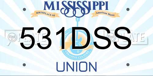 531DSS Mississippi License Plate