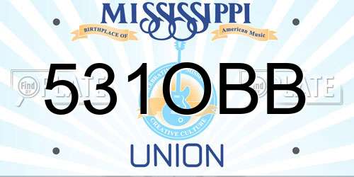 531OBB Mississippi License Plate