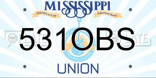 531OBS Mississippi License Plate