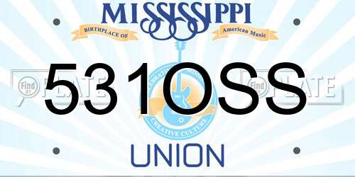 531OSS Mississippi License Plate