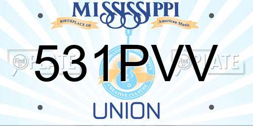 531PVV Mississippi License Plate