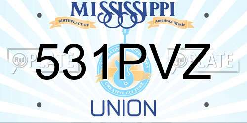 531PVZ Mississippi License Plate