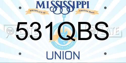531QBS Mississippi License Plate