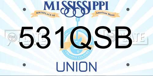 531QSB Mississippi License Plate