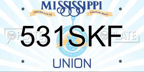 531SKF Mississippi License Plate