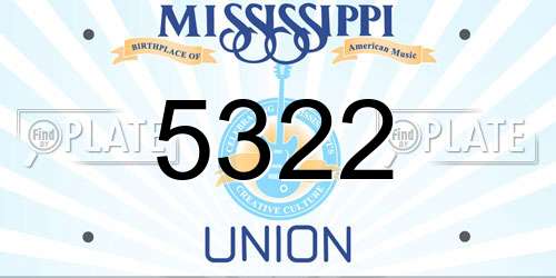 5322 Mississippi License Plate