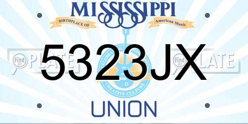5323JX Mississippi License Plate