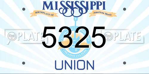 5325 Mississippi License Plate