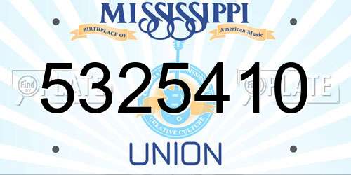 5325410 Mississippi License Plate