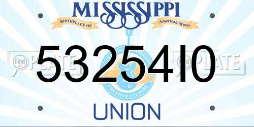 53254I0 Mississippi License Plate