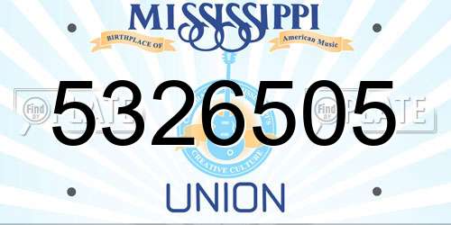 5326505 Mississippi License Plate