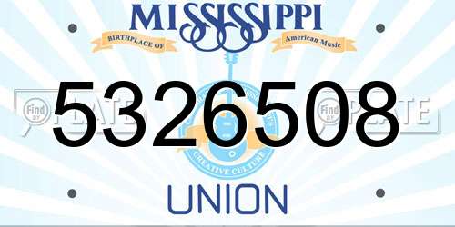 5326508 Mississippi License Plate