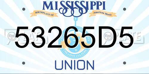53265D5 Mississippi License Plate