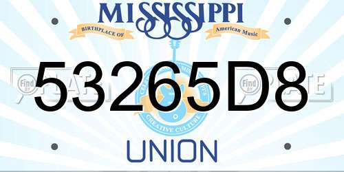 53265D8 Mississippi License Plate