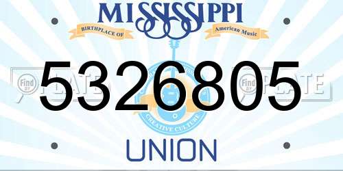 5326805 Mississippi License Plate