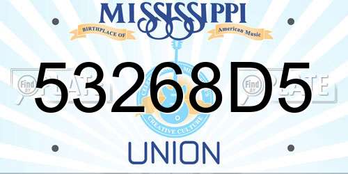 53268D5 Mississippi License Plate