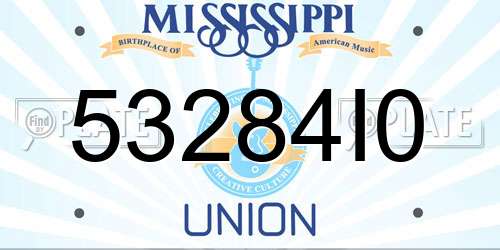 53284I0 Mississippi License Plate