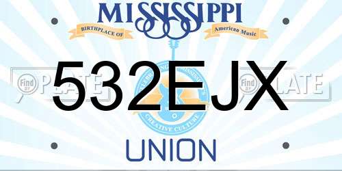 532EJX Mississippi License Plate