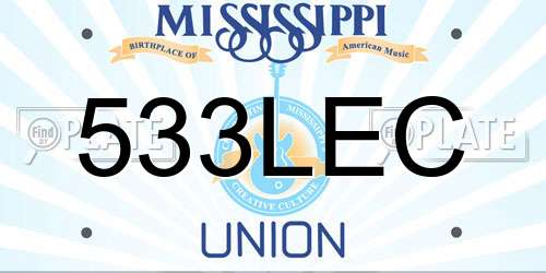 533LEC Mississippi License Plate
