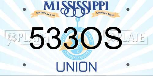 533OS Mississippi License Plate
