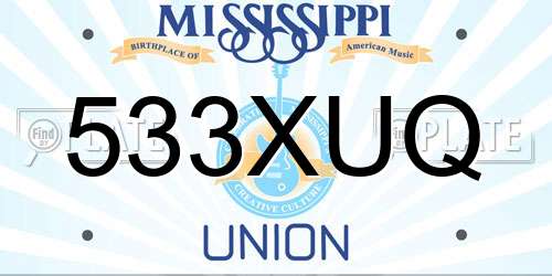 533XUQ Mississippi License Plate
