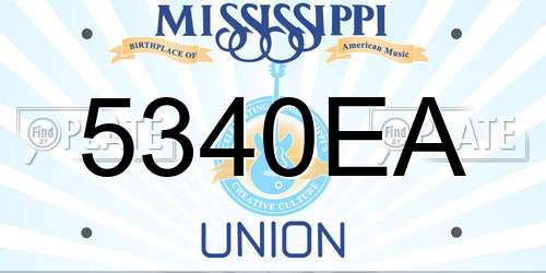 5340EA Mississippi License Plate