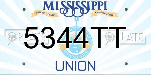 5344TT Mississippi License Plate