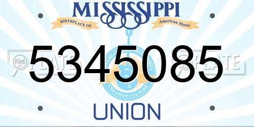 5345085 Mississippi License Plate