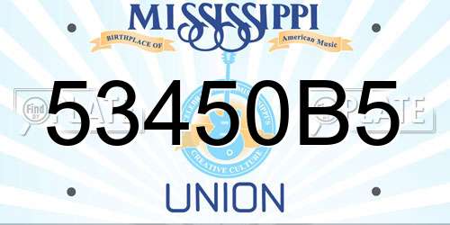 53450B5 Mississippi License Plate