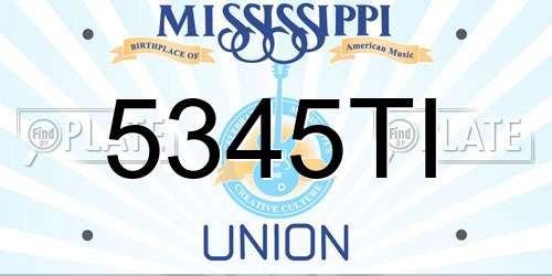 5345TI Mississippi License Plate