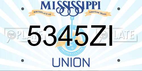 5345ZI Mississippi License Plate