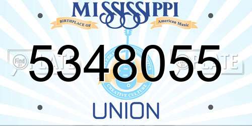 5348055 Mississippi License Plate
