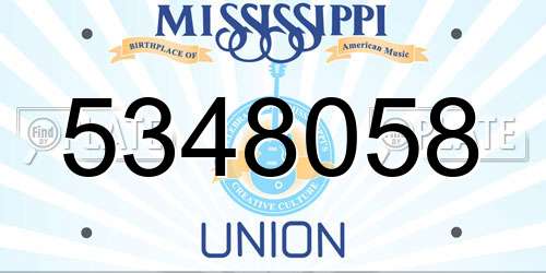 5348058 Mississippi License Plate