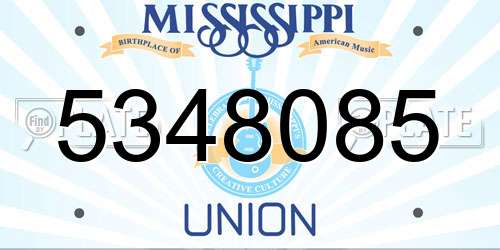 5348085 Mississippi License Plate