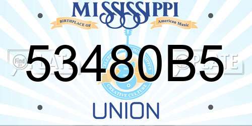 53480B5 Mississippi License Plate