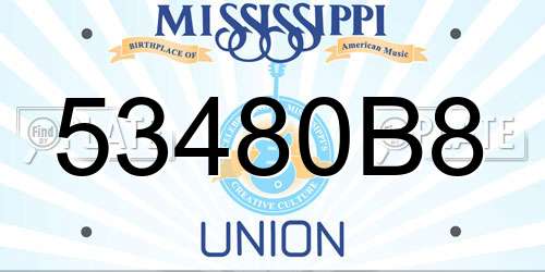 53480B8 Mississippi License Plate
