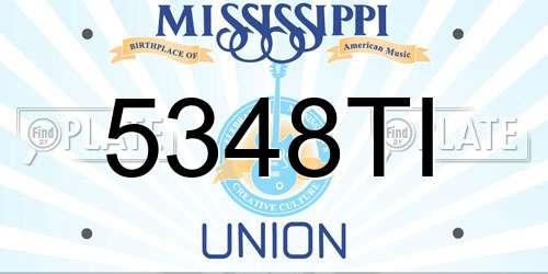 5348TI Mississippi License Plate