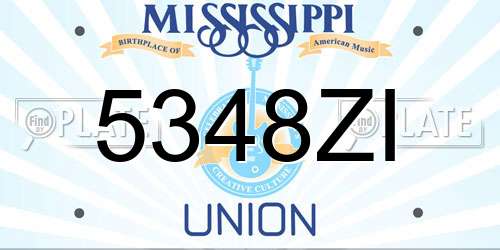 5348ZI Mississippi License Plate