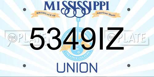 5349IZ Mississippi License Plate