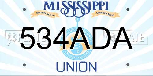 534ADA Mississippi License Plate