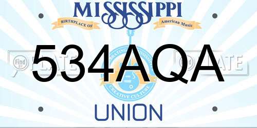 534AQA Mississippi License Plate