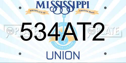 534AT2 Mississippi License Plate