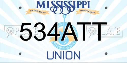 534ATT Mississippi License Plate