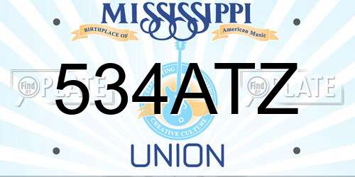 534ATZ Mississippi License Plate