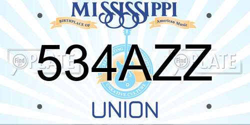 534AZZ Mississippi License Plate