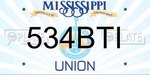 534BTI Mississippi License Plate