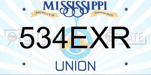 534EXR Mississippi License Plate