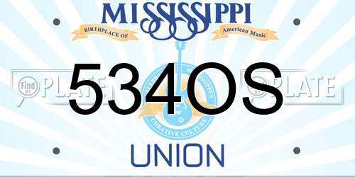 534OS Mississippi License Plate