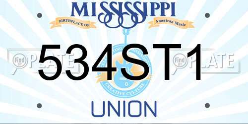 534ST1 Mississippi License Plate