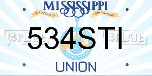 534STI Mississippi License Plate